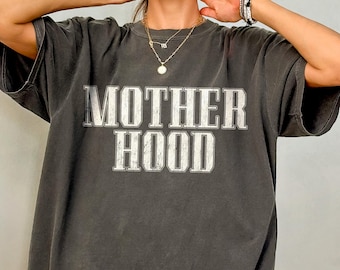 Mother Hood Shirt, Motherhood Comfort Colors T-Shirt Gift For Mothers, Oversized Mom Shirt, Plus Size Vintage Mama Tshirt, Cool Mom Club