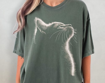 Ästhetisches Katzen-Shirt - Katzenkomfort-Farben T-Shirt, Geschenk für Katzenbesitzer, Katzenmama-Grafik-T-Shirt, Katzenliebhaber Geschenk, Katzenvater Tshirt, trendiges Katzen-Shirt