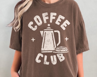 Retro Kaffee Shirt - Kaffee Komfort Farben T-Shirt, Kaffee-Liebhaber Geschenk, Ästhetisches Frühstück T-Shirt, Foodie Shirt, Vintage Kaffee Grafik T-Shirt