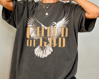 Child of God Shirt - Christianity Comfort Colors T-Shirt, Christian Apparel, Dove Graphic Tee, Religious Jesus Shirt, Bible Verse Faith Tee