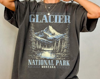Glacier National Park Shirt, Retro Comfort Colors T-Shirt, Vintage Montana Tshirt, 63 Parks T Shirt, Nature Graphic Tee, Outdoor Hiking Gift