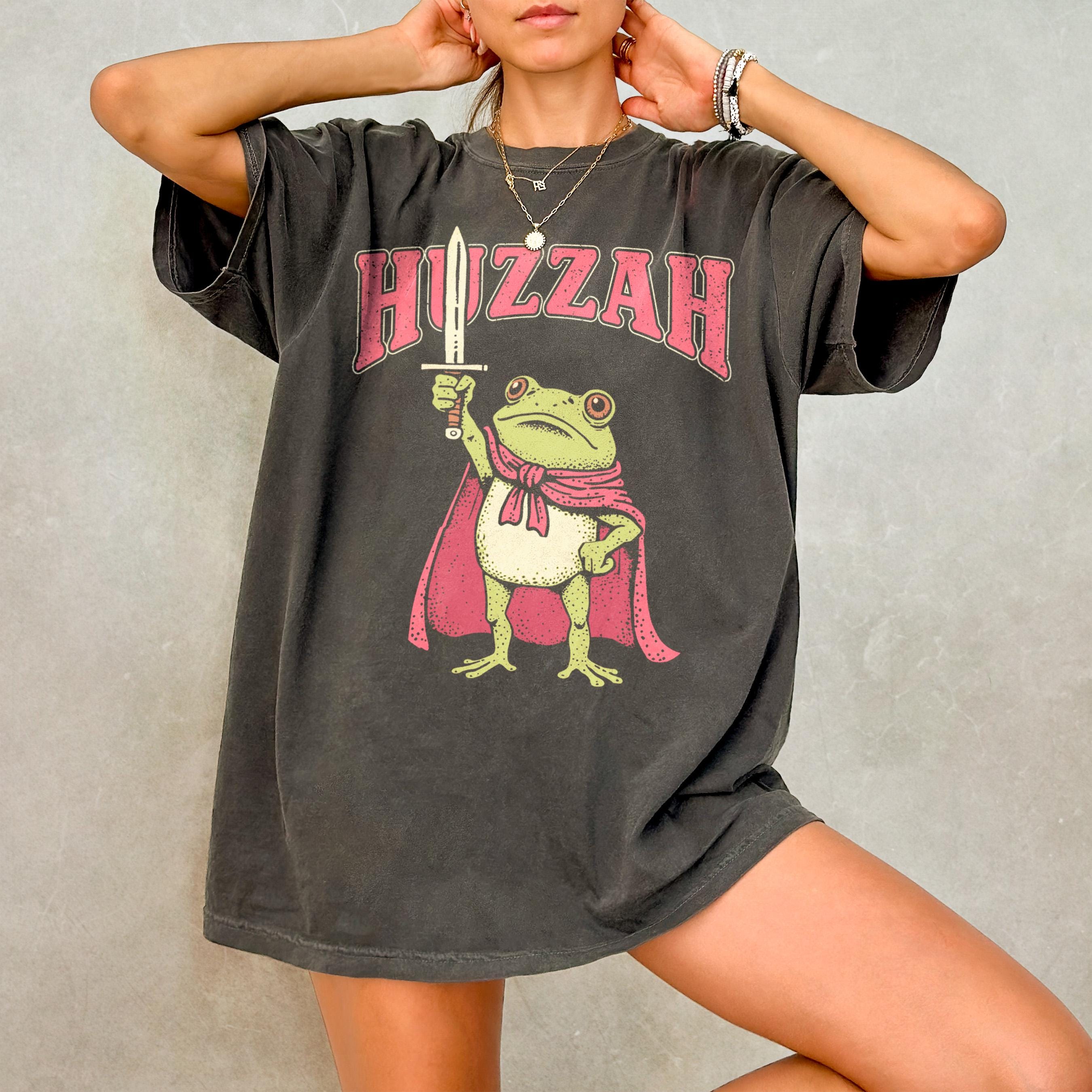 Frog Meme Shirt, Meme Comfort Colors T-shirt, Huzzah Frog With