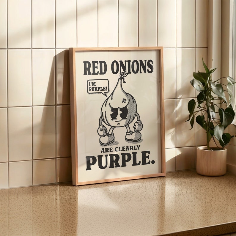 Onion Print, Cooking Poster, Cute Kitchen Quote Print, Ironic Wall Art