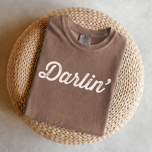 Darlin&#39; Western Graphic Tee: Comfort Colors Retro Cowgirl Shirt