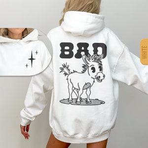 Bad Ass Donkey パーカー - 面白いユニセックスパーカー、皮肉なフード付きスウェットシャツ、男性への面白いギフト、大人のユーモア、ミームスウェットシャツ、女性へのしゃれギフト