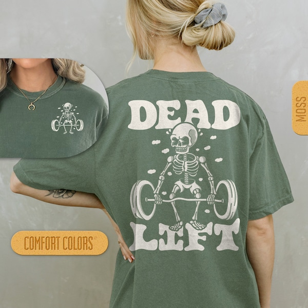 Dead Lift Skeleton Shirt - Gym Pump Cover Comfort Colors T-Shirt, Funny Workout Tshirt, Crossfit Tee, Weightlifting T Shirt, Retro Cartoon