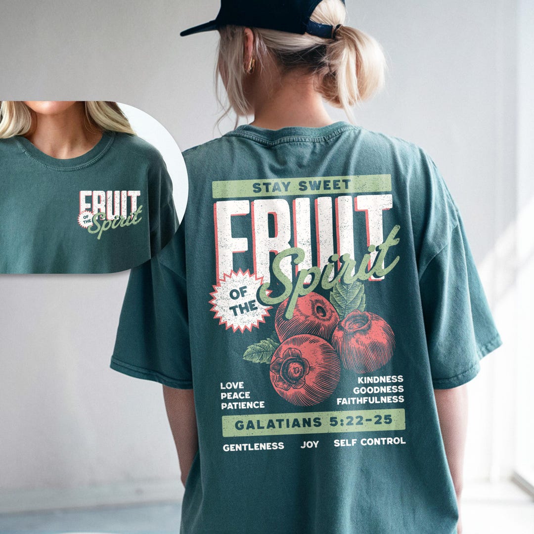 Fruit of the Spirit Comfort Colors Shirt: Bible Verse Christianity Back ...