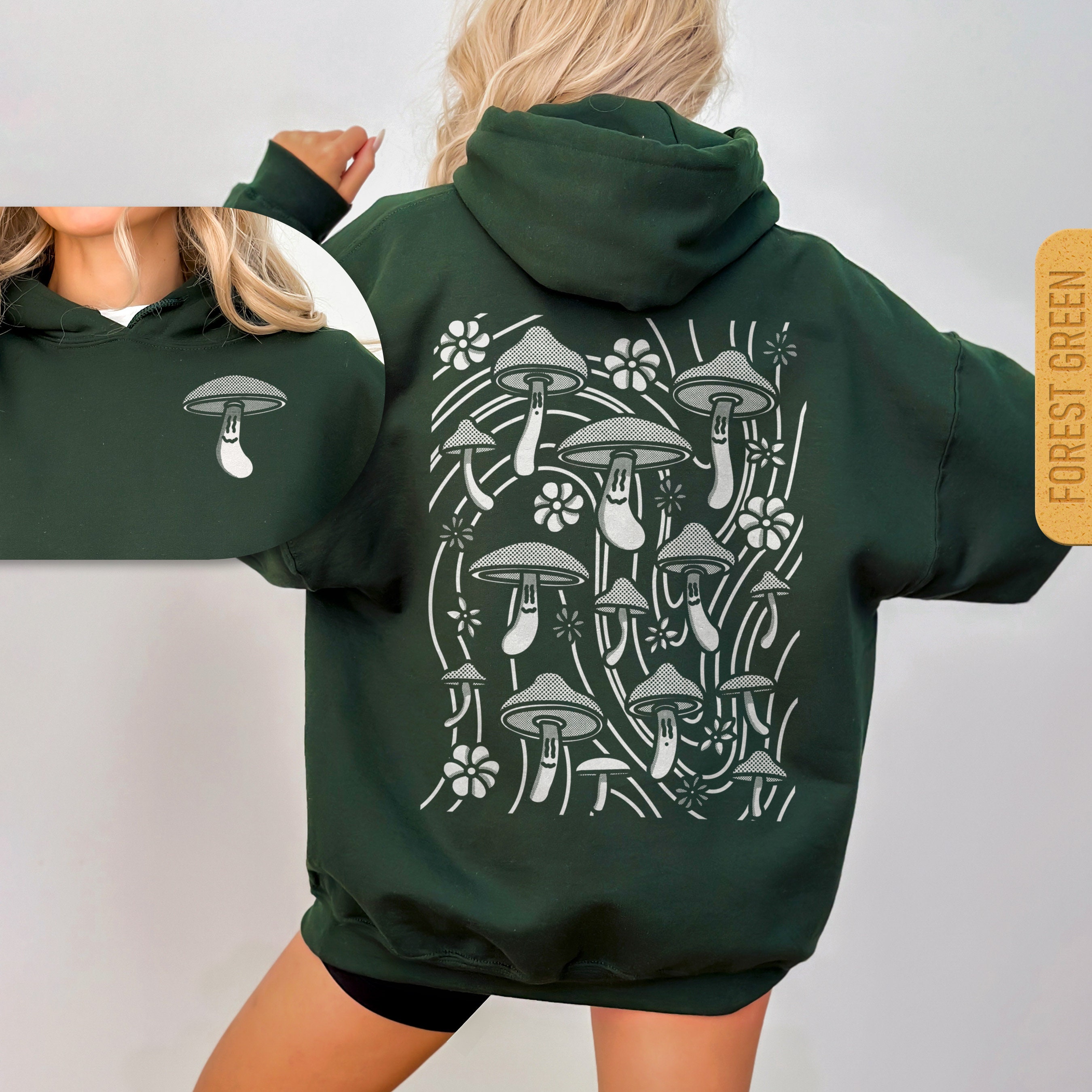 Mushroom Hoodie Forest Green - Etsy