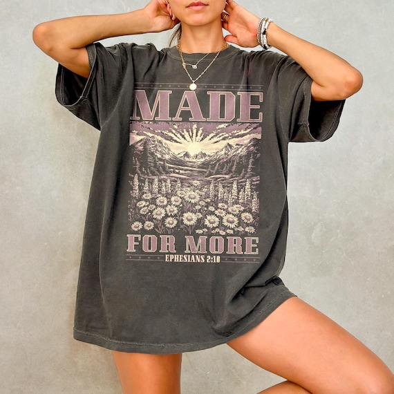 Made For More Christian Shirt, Retro Christianity Comfort Colors T-Shirt, Religious Graphic Tee, Bible Verse T Shirt, Faith Aesthetic Gift