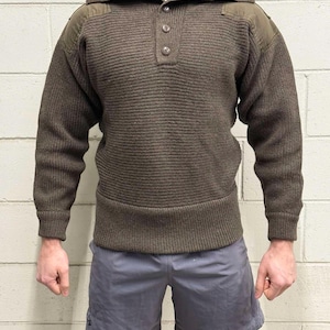 Genuine Austrian Army Heavyweight 100% Boiled Wool Sweater Size Large (108)