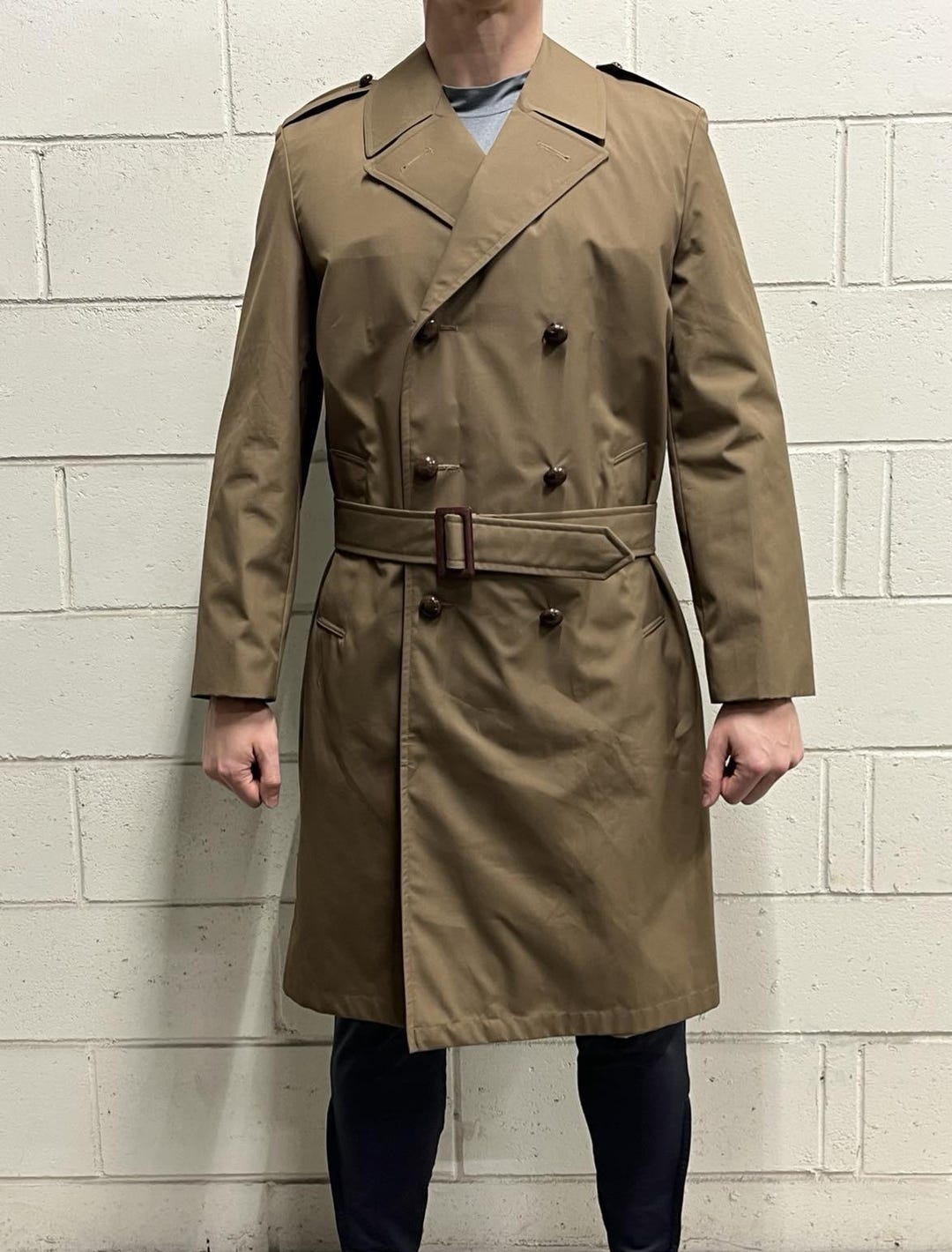 Original Dutch army trench coat mens Khaki formal officer coat with lining NEW