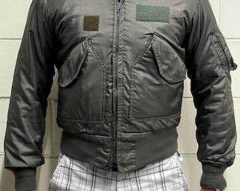 Large 80s US Air Force CWU-45/P Flight Jacket / Bomber Jacket CWU