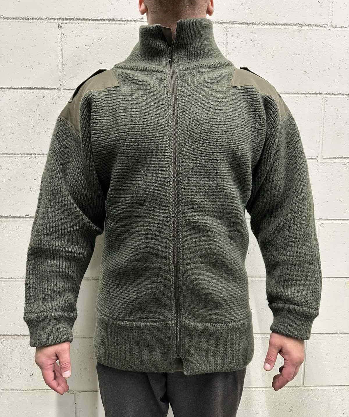 Genuine Austrian Army Heavyweight Boiled Wool Sweater W. Zipper