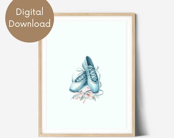 Ballet Nursery Art Set: Ballerina, Pointe Shoes, Dress Prints (Digital Download)