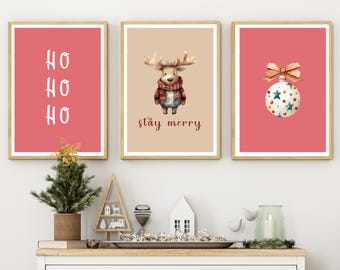 Christmas Nursery Decor: Set of 3 Holiday Prints (Digital Download)