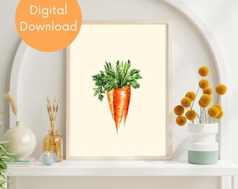 Vintage Easter Carrots Print: Retro Wall Art (Digital Download)