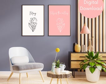 Lily of the Valley Prints: May Birth Flower Art (Digital Download)