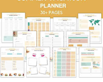 30 + Seiten Sommer Urlaubsplaner, Printable BUNDLE, Urlaubsplaner für die Familie, Reisetagebuch, Reisebudgetplaner, Reisebudgetplaner