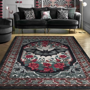 Mushroom Rug for Hippie Room Decor, Trippy Rug for Weirdcore