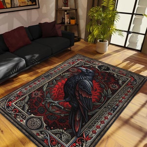 Mushroom Rug for Hippie Room Decor, Trippy Rug for Weirdcore