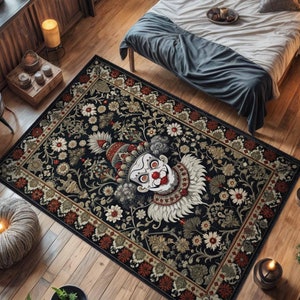 Clown Rug for Gothic Decor, Goth Clown Rug for Halloween Decor ...