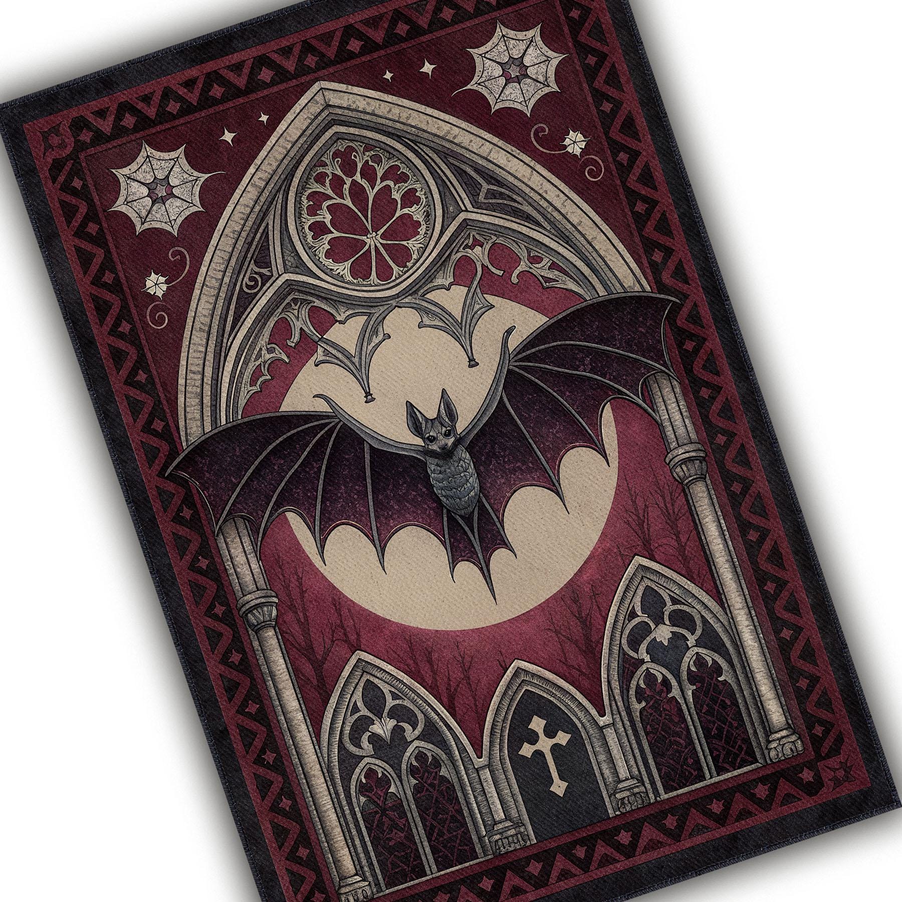 Vampire Rug Textures Gothic Bat Rug, Gothmas Decor, Victorian Gothic Decor, Dark Academia ...