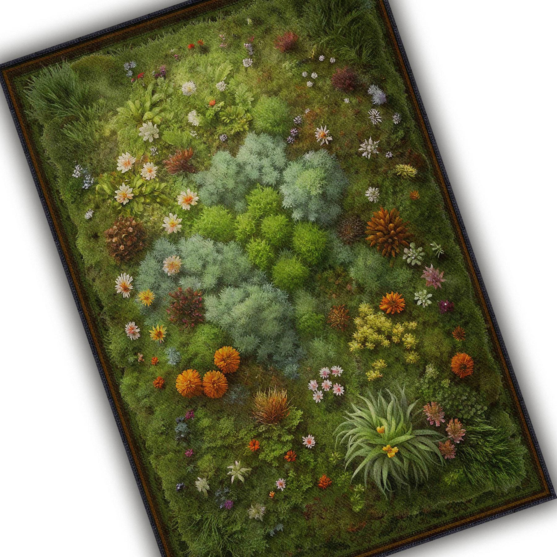 Moss Rug for Cottagecore Decor, Wildflower Rug for Floral Room Decor ...
