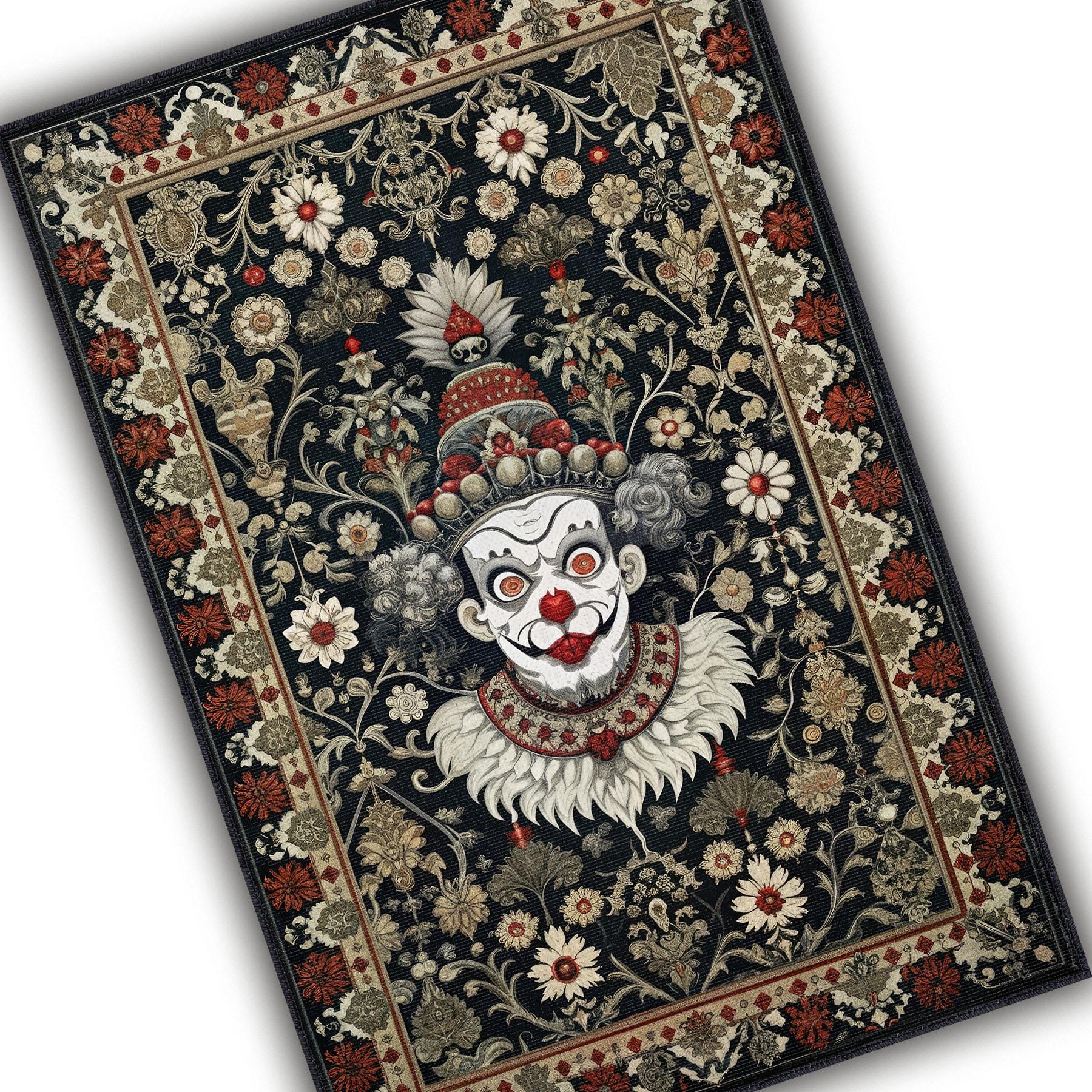 Clown Rug for Gothic Decor, Goth Clown Rug for Halloween Decor ...