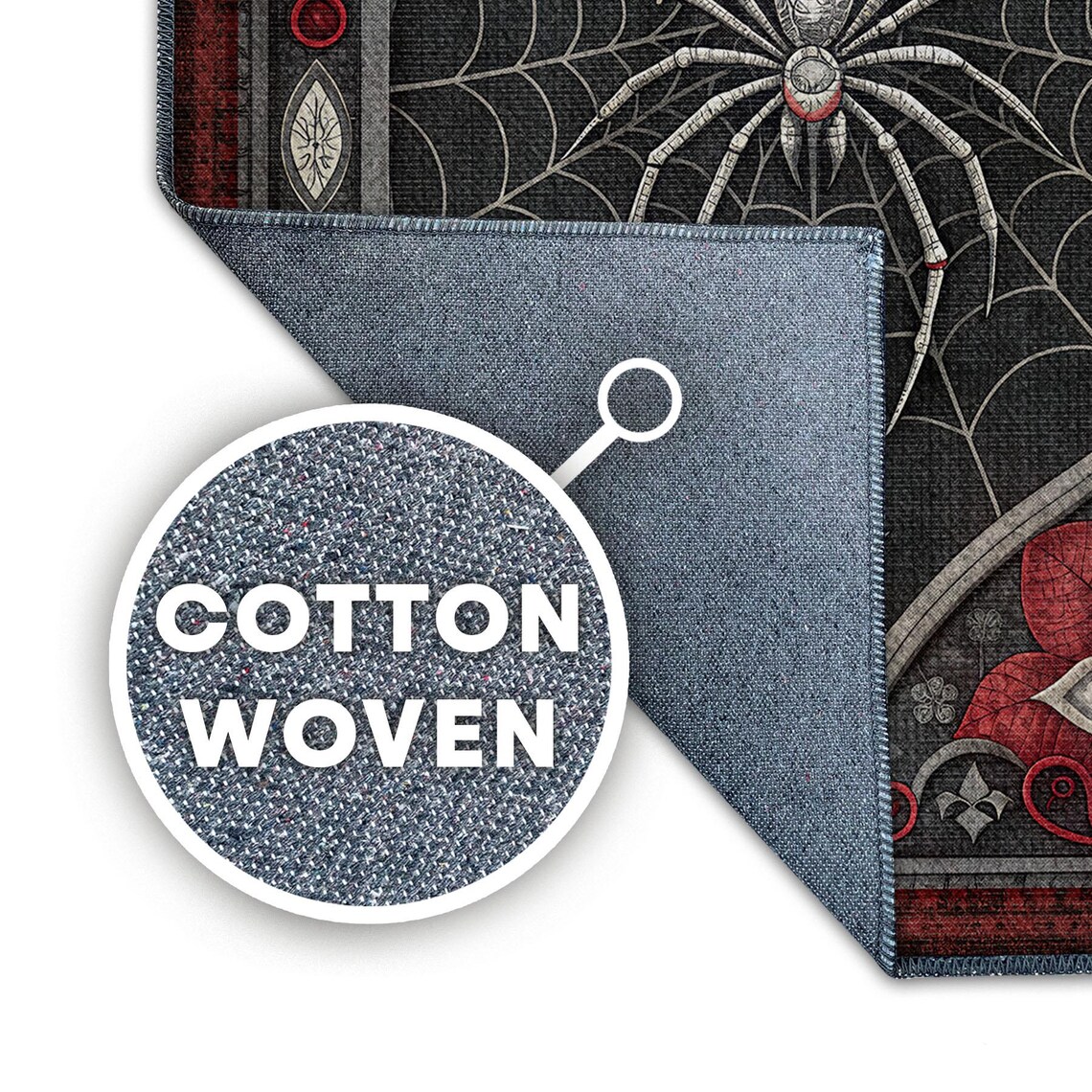 Gothic Spider Rug, Dark Academia Punk Washable Rug, Goth Home Decor ...