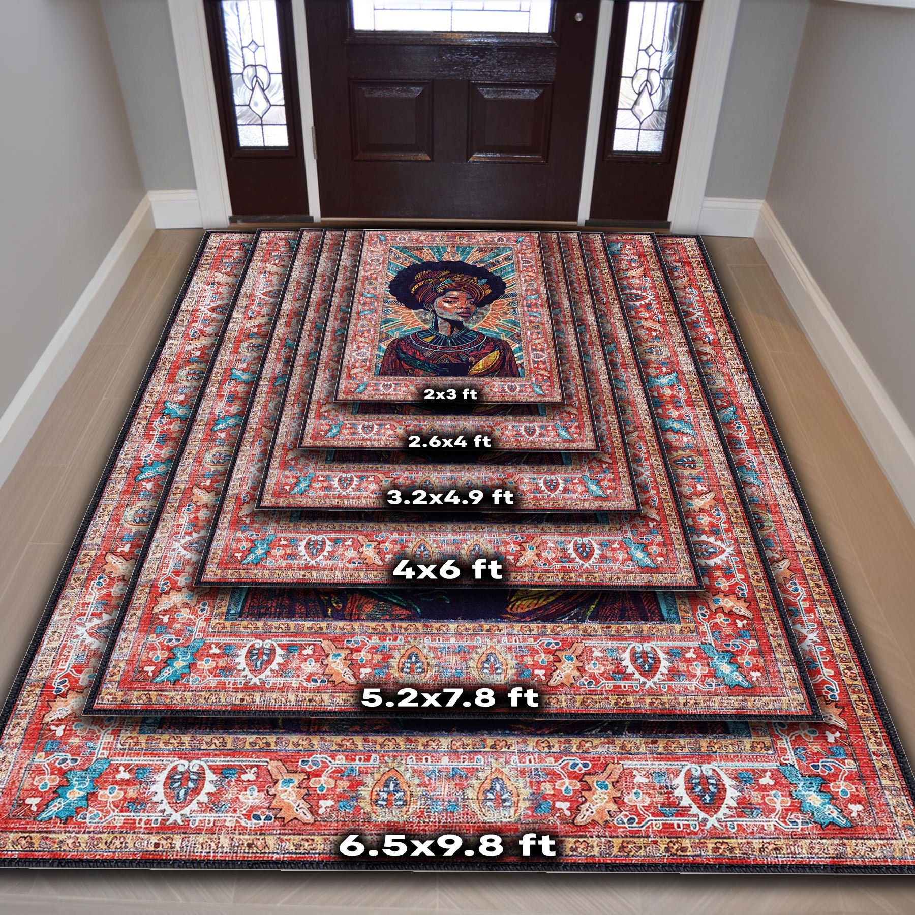 Pop It Rug Pop Art Oriental Rug With African Woman Art, Ethnic Rug for Cool Home ...