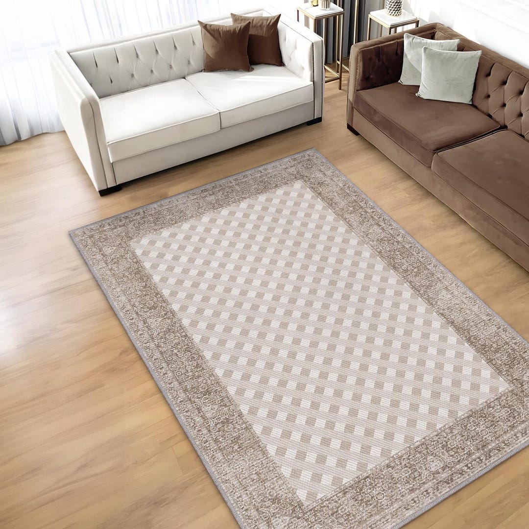 Aesthetic Rug, Beige and Cream Rug, Earthy Toned Rug, Beige Geometric ...