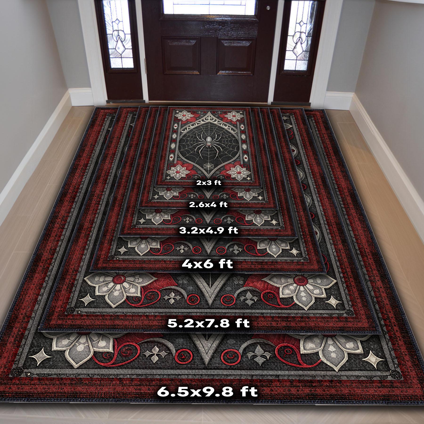 Punk Rugs Gothic Spider Rug, Dark Academia Punk Washable Rug, Goth Home Decor ...