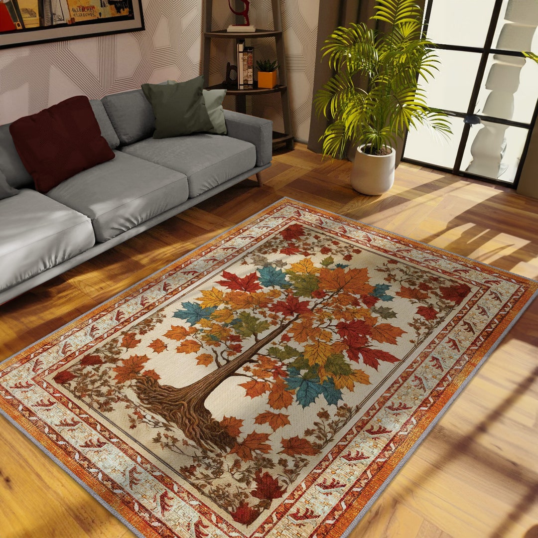 Maple in Fall, Maple Rug, Fall Home Decor, Autumn Rug, Leaf Rug