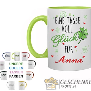 A cup full of happiness personalized with name | Gift idea | Coffee tea office mug | Photo mug, motif mug | Coffee mug, tea mug | Ceramic