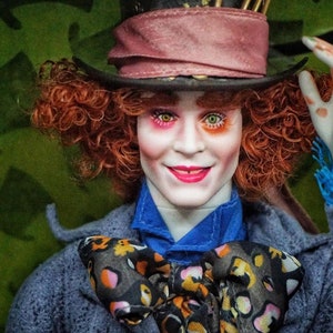 OOAK Mad Hatter doll repaint aka Johnny Depp in Alice in Wonderland character/ Christmas gift idea/ gift for Johnny Depp fans