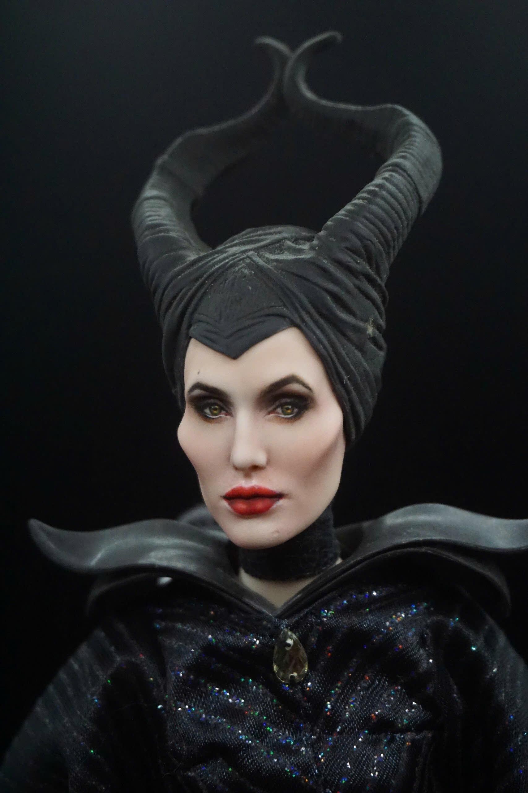OOAK Maleficent Aka Angelina Jolie Repaint Doll/ Gift for Maleficent ...