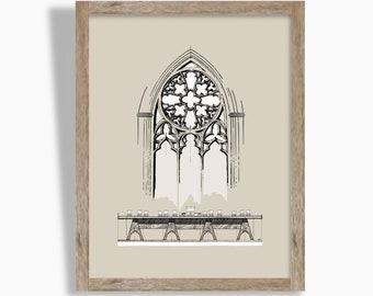 Stampa schizzo dell'Ultima Cena: arte murale cristiana minimalista (download digitale)