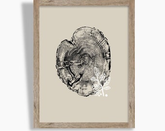 Mustard Seed Parable Print: Tree Rings, Minimalist Christian Art (Digital Download)