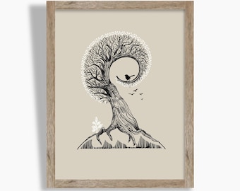 Parable of the Mustard Seed • bible sketches bible wall art boho christian art Jesus art work minimalist modern christian art digital print