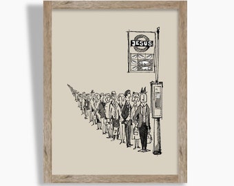 Jesus Feeds 5000 Print: Minimalist Bible Sketch Wall Art (Digital Download)