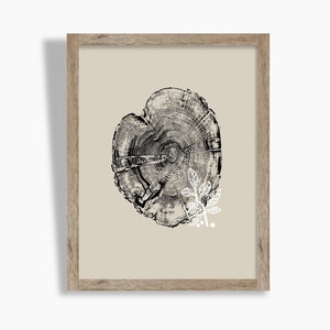 Parable of the Mustard Seed • tree rings print bible sketches wall art Jesus art work minimalist modern christian art scripture wall art