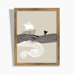 Jesus walking on water bible sketches bible wall art Jesus art work minimalist christian art digital print bible art christian modern art