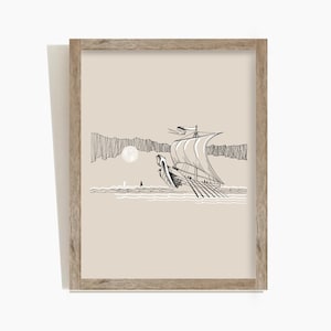 Jesus walking on water bible sketches bible wall art Jesus art work minimalist christian art digital print bible art christian modern art
