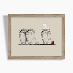Jesus Changes Water Into Wine • bible sketches bible wall art Jesus art work minimalist modern christian art digital print bible art