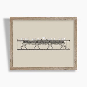 Last Supper Sketch Print: Minimalist Christian Art (Digital Download)