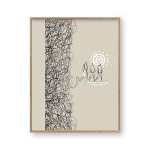 christian modern art minimalist christian digital print bible sketches bible wall art Jesus art work christian art prints Walk By Faith