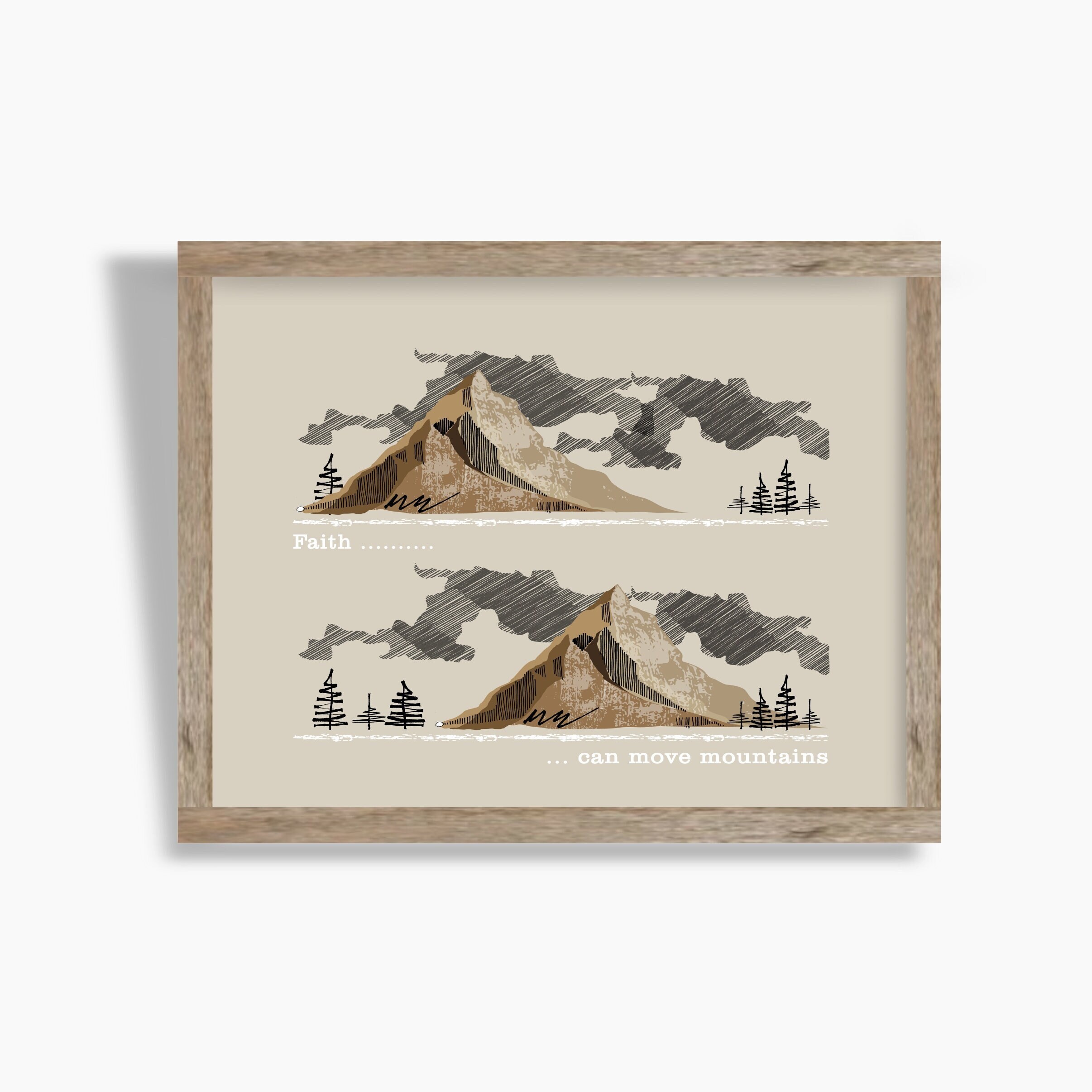 Faith Can Move Mountains Print: Minimalist Christian Art (Digital Download)