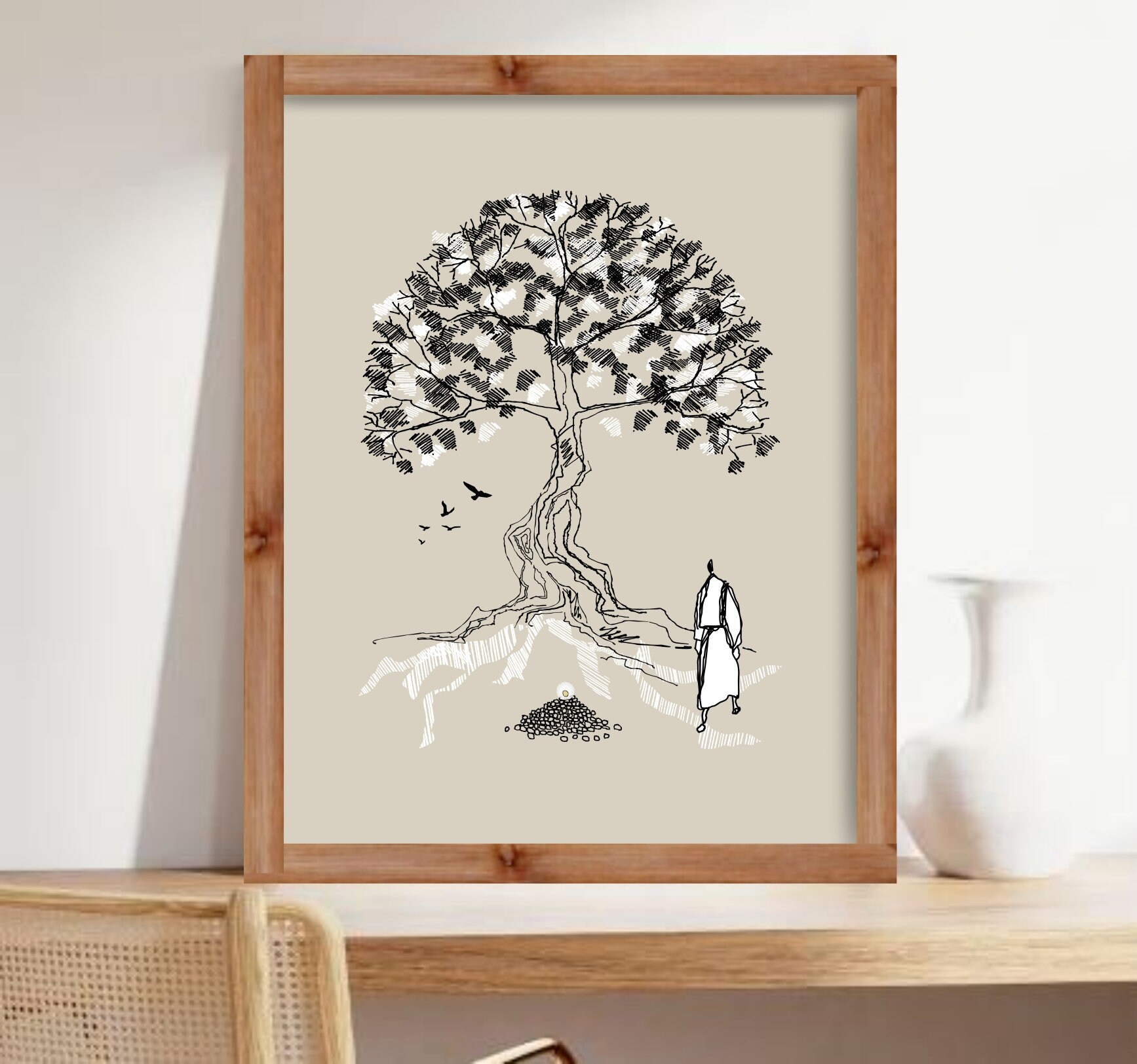 Parable of the Mustard Seed Minimalist Christian Modern Art Print Bible ...