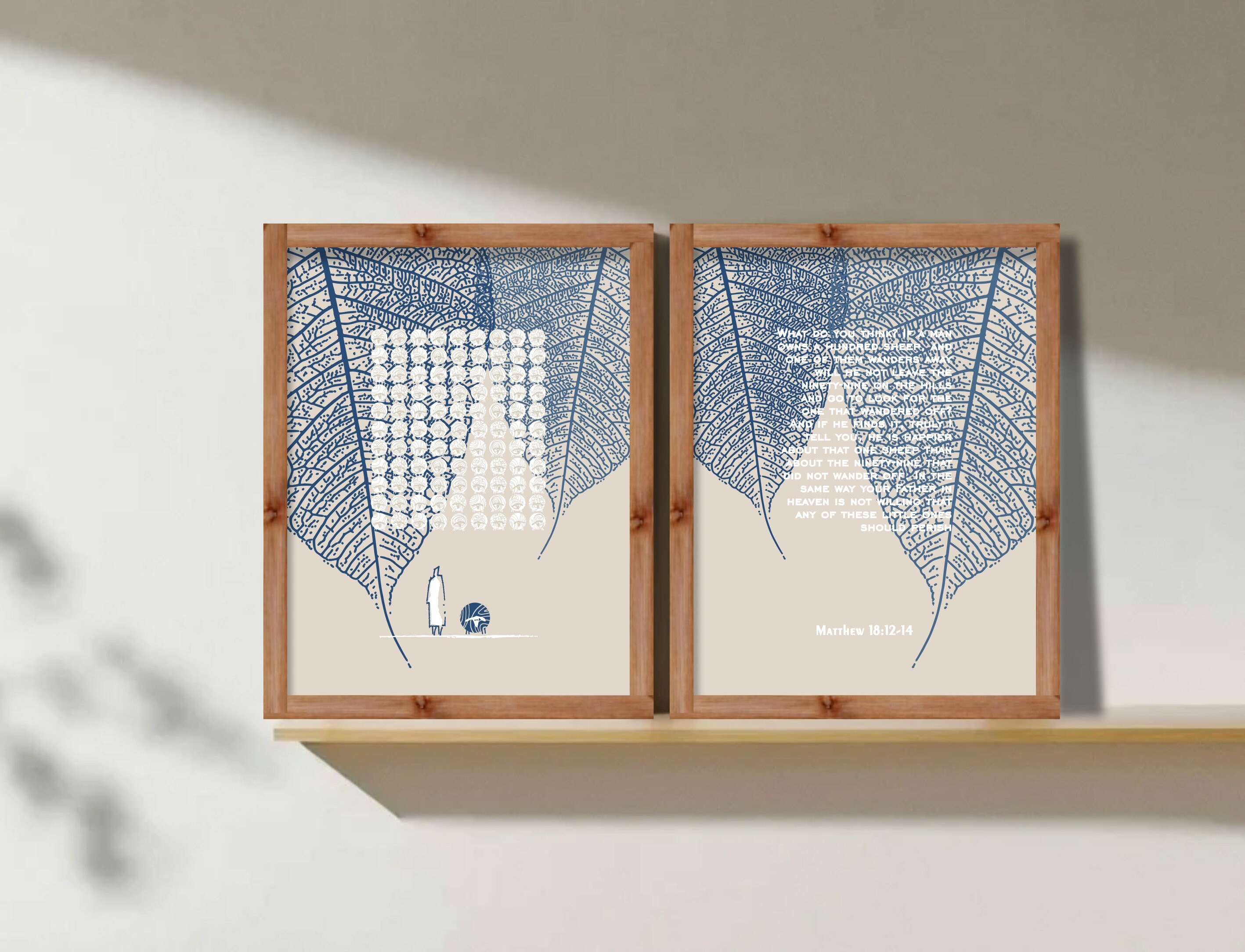 La Parabole Des Brebis Perdues - Toile Murale Graphique, Décoration Chrétienne