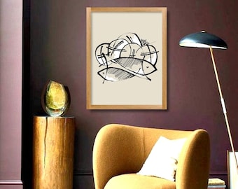 5 Loaves of Bread and 2 Fish bible sketches verse wall art Jesus art work minimalist modern christian art digital print bible art faith art